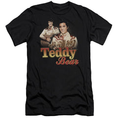Elvis Presley Teddy Bear Men's Ultra-Soft 30/1 Cotton Slim Short-Sleeve T-Shirt