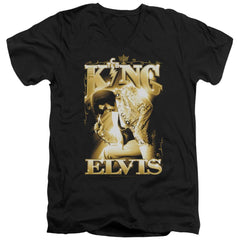 Elvis Presley The King Men's 30/1 Cotton Slim V-Neck T-Shirt
