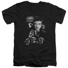 Elvis Presley The King Rides Again Men's 30/1 Cotton Slim V-Neck T-Shirt