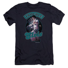 Elvis Presley Total Trouble Men's Ultra-Soft 30/1 Cotton Slim Short-Sleeve T-Shirt