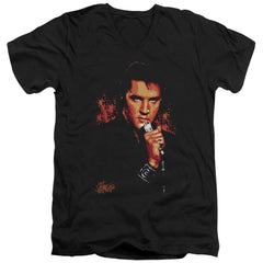 Elvis Presley Trouble Men's 30/1 Cotton Slim V-Neck T-Shirt