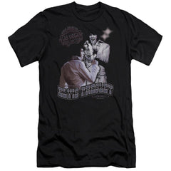 Elvis Presley Violet Vegas Men's Ultra-Soft 30/1 Cotton Slim Short-Sleeve T-Shirt