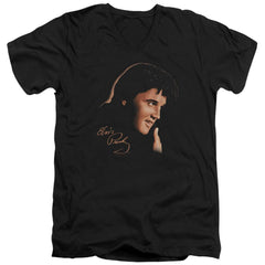 Elvis Presley Warm Portrait Men's 30/1 Cotton Slim V-Neck T-Shirt