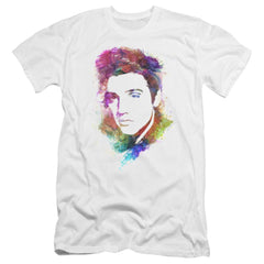 Elvis Presley Watercolor King Men's Ultra-Soft 30/1 Cotton Slim Short-Sleeve T-Shirt