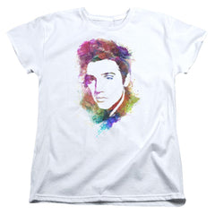Elvis Presley Watercolor King Women's 18/1 Cotton Short-Sleeve T-Shirt