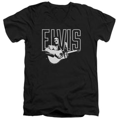 Elvis Presley White Glow Men's 30/1 Cotton Slim V-Neck T-Shirt