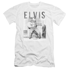 Elvis Presley With The Band Men's Ultra-Soft 30/1 Cotton Slim Short-Sleeve T-Shirt