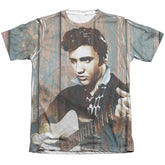 Elvis Presley Woodgrain Men's Regular Fit Poly Cotton Short-Sleeve T-Shirt