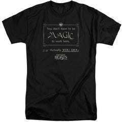 Fantastic Beasts And Where To Find Them Magic To Work Here Men's 18/1 Tall Cotton Short-Sleeve T-Shirt