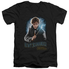Fantastic Beasts: The Crimes of Grindelwald Scamander Monogram Men's 30/1 Cotton Slim V-Neck T-Shirt