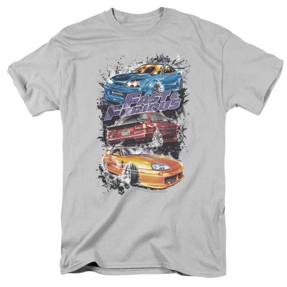 Fast And The Furious Smokin Street Cars Men's 18/1 Cotton Short-Sleeve T-Shirt