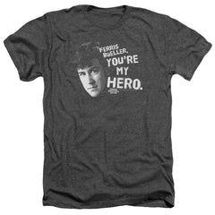 Ferris Bueller's Day Off My Hero Men's 30/1 Heather 60 40 Poly Short-Sleeve T-Shirt