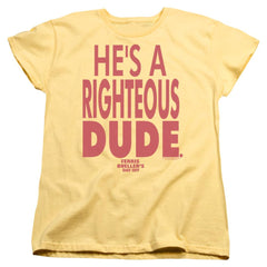 Ferris Bueller's Day Off Righteous Dude Women's 18/1 Cotton Short-Sleeve T-Shirt