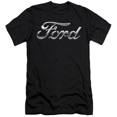 Ford Chrome Ford Logo Men's Ultra-Soft 30/1 Cotton Slim Short-Sleeve T-Shirt