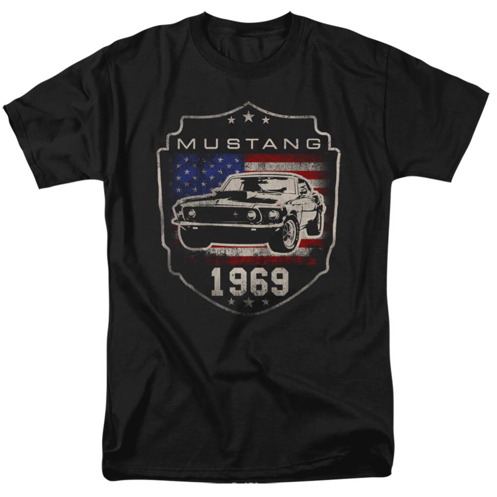 Ford Mustang 1969 Flag Men's 18/1 Cotton Short-Sleeve T-Shirt