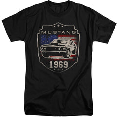 Ford Mustang 1969 Flag Men's 18/1 Tall Cotton Short-Sleeve T-Shirt