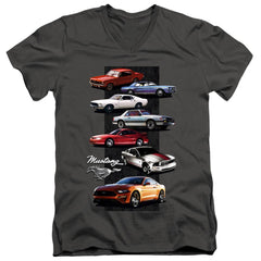 Ford Mustang Stack Men's 30/1 Cotton Slim V-Neck T-Shirt