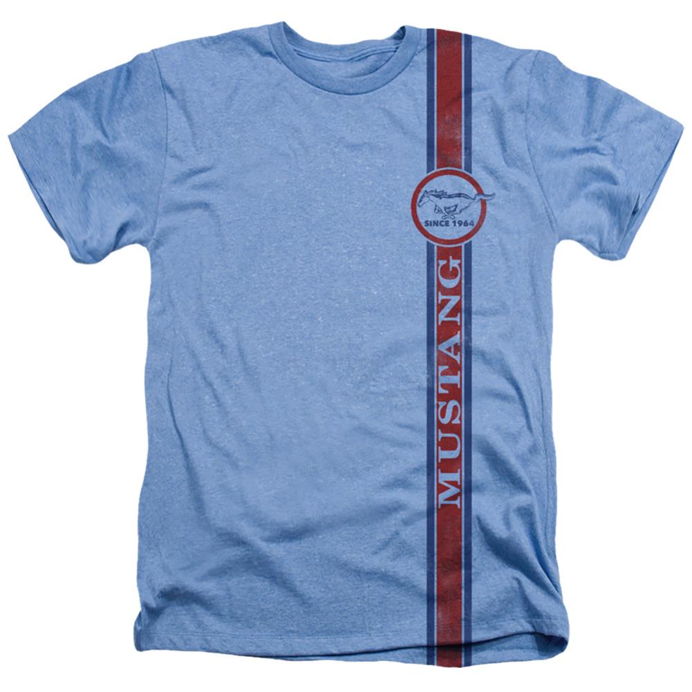 Ford Mustang Stripe Men's 30/1 Cotton Poly SS Heather T