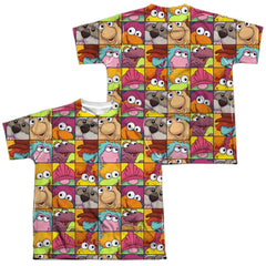 Fraggle Rock Character Squares (Front/Back Print) Youth Regular Fit Poly Short-Sleeve T-Shirt