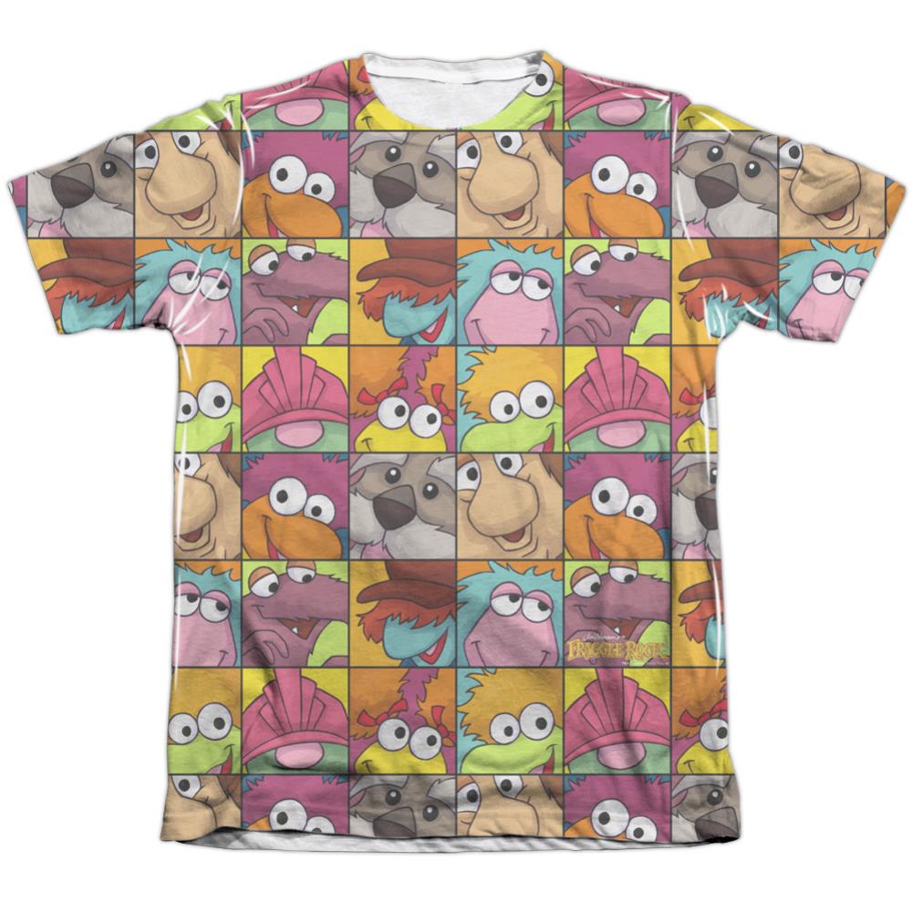 Fraggle Rock Character Squares Men's Regular Fit Poly Cotton Short-Sleeve T-Shirt