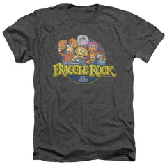 Fraggle Rock Circle Logo Men's 30/1 Heather 60 40 Poly Short-Sleeve T-Shirt