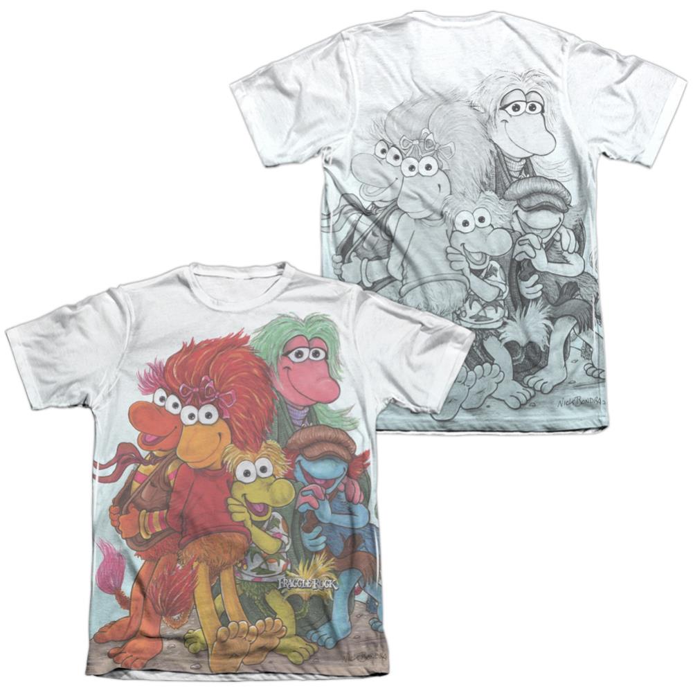 Fraggle Rock Group Shot (Front/Back Print) Men's Regular Fit Poly Cotton Short-Sleeve T-Shirt