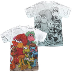 Fraggle Rock Group Shot (Front/Back Print) Men's Regular Fit Polyester Short-Sleeve T-Shirt