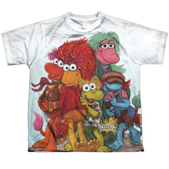 Fraggle Rock Group Shot Youth Regular Fit Poly Short-Sleeve T-Shirt