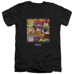Fraggle Rock Squared Men's 30/1 Cotton Slim V-Neck T-Shirt