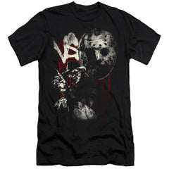 Freddy vs. Jason Scratches Men's Ultra-Soft 30/1 Cotton Slim Short-Sleeve T-Shirt
