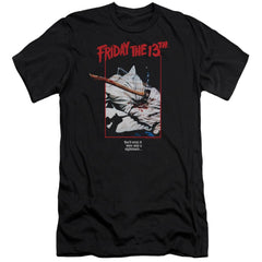Friday The 13th Axe Poster Men's Ultra-Soft 30/1 Cotton Slim Short-Sleeve T-Shirt