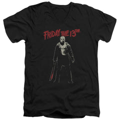 Friday The 13th Chchch Ahahah Men's 30/1 Cotton Slim V-Neck T-Shirt