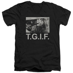 Friday The 13th TGIF Men's 30/1 Cotton Slim V-Neck T-Shirt