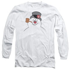 Frosty The Snowman Frosty Face Men's 18/1 Cotton Long-Sleeve T-Shirt