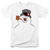 Frosty The Snowman Frosty Face Men's 18/1 Cotton Short-Sleeve T-Shirt