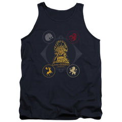 Game Of Thrones 4 Houses 4 The Throne Men's 18/1 Cotton Tank Top