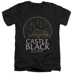 Game Of Thrones Castle Black Men's 30/1 Cotton Slim V-Neck T-Shirt