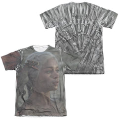 Game Of Thrones Daenerys For The Throne (Front/Back Print) Men's Regular Fit Poly Cotton Short-Sleeve T-Shirt