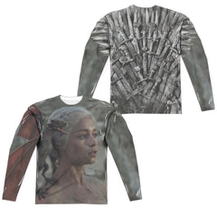 Game Of Thrones Daenerys For The Throne (Front/Back Print) Men's Regular Fit Polyester Long-Sleeve T-Shirt