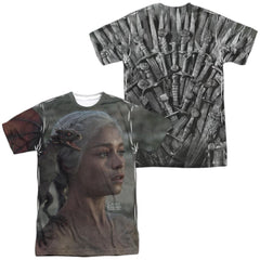 Game Of Thrones Daenerys For The Throne (Front/Back Print) Men's Regular Fit Polyester Short-Sleeve T-Shirt