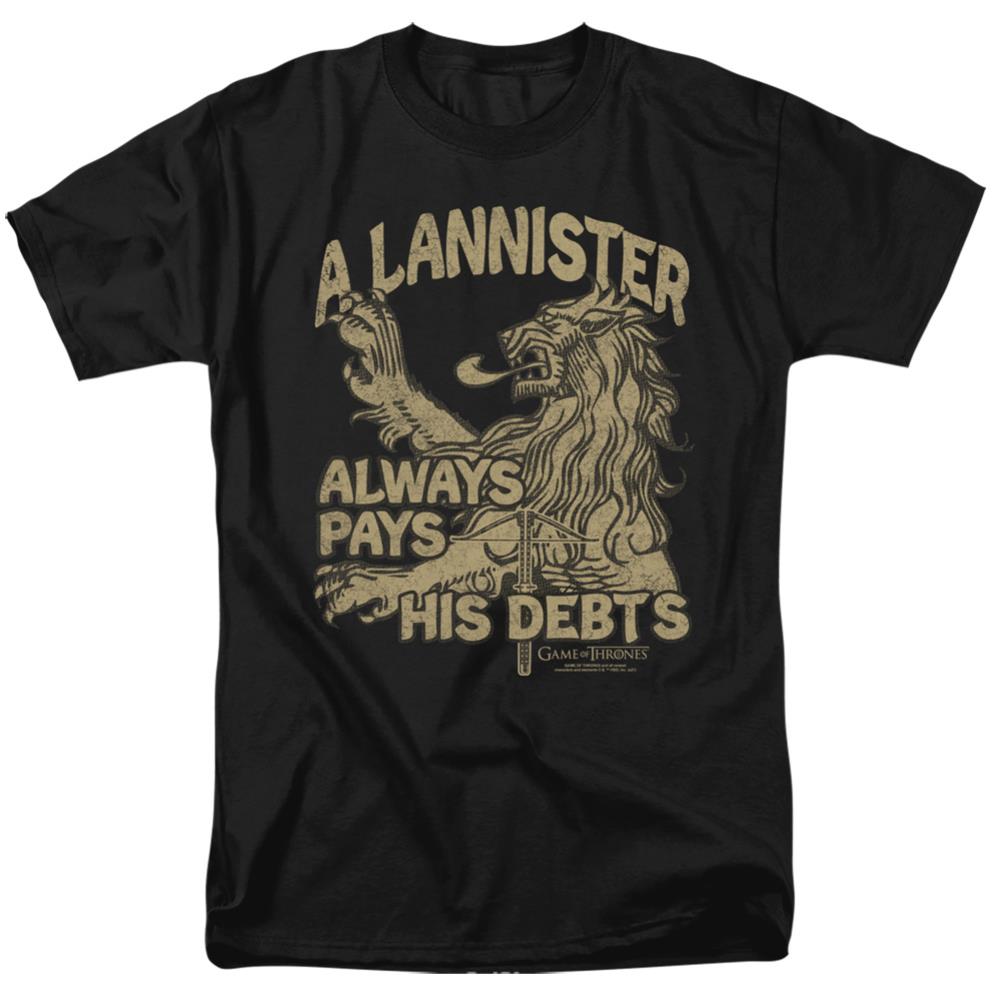 Game Of Thrones Debts Men's 18/1 Cotton Short-Sleeve T-Shirt