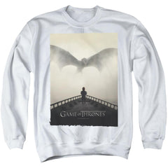 Game Of Thrones Dragon 3 Men's Crewneck 50 50 Poly Long-Sleeve T-Shirt