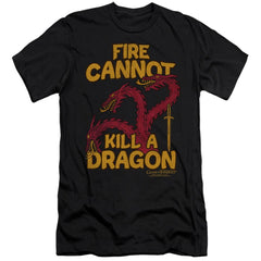 Game Of Thrones Dragons With Fire Men's Ultra-Soft 30/1 Cotton Slim Short-Sleeve T-Shirt