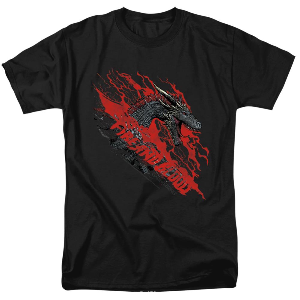 Game Of Thrones Fire And Blood Dragon Men's 18/1 Cotton Short-Sleeve T-Shirt