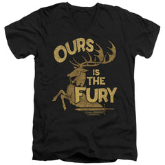 Game Of Thrones Fury Men's 30/1 Cotton Slim V-Neck T-Shirt