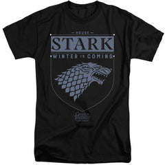 Game Of Thrones House Stark Sigil Men's 18/1 Tall Cotton Short-Sleeve T-Shirt