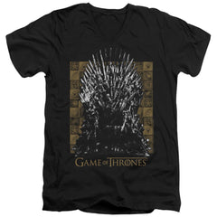 Game Of Thrones Iron Throne Men's 30/1 Cotton Slim V-Neck T-Shirt