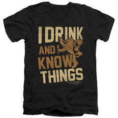 Game Of Thrones Know Things Men's 30/1 Cotton Slim V-Neck T-Shirt
