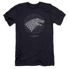 Game Of Thrones Stark Burst Sigils Men's Ultra-Soft 30/1 Cotton Slim Short-Sleeve T-Shirt