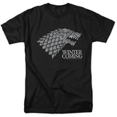 Game Of Thrones Startk Winter Is Coming On Black Men's 18/1 Cotton Short-Sleeve T-Shirt